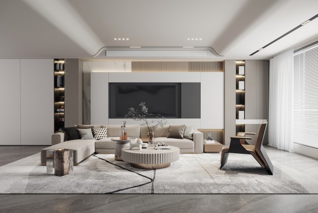 Modern living room 3D 모델 .c4d .max .obj .3ds .fbx .stl .blend 