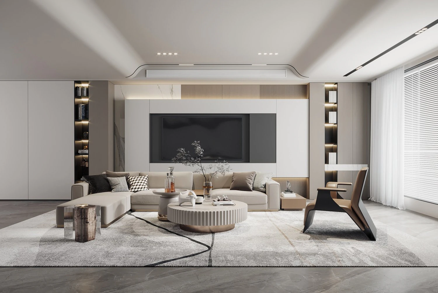 Modern living room 3D Model .c4d .max .obj .3ds .fbx .stl .blend 