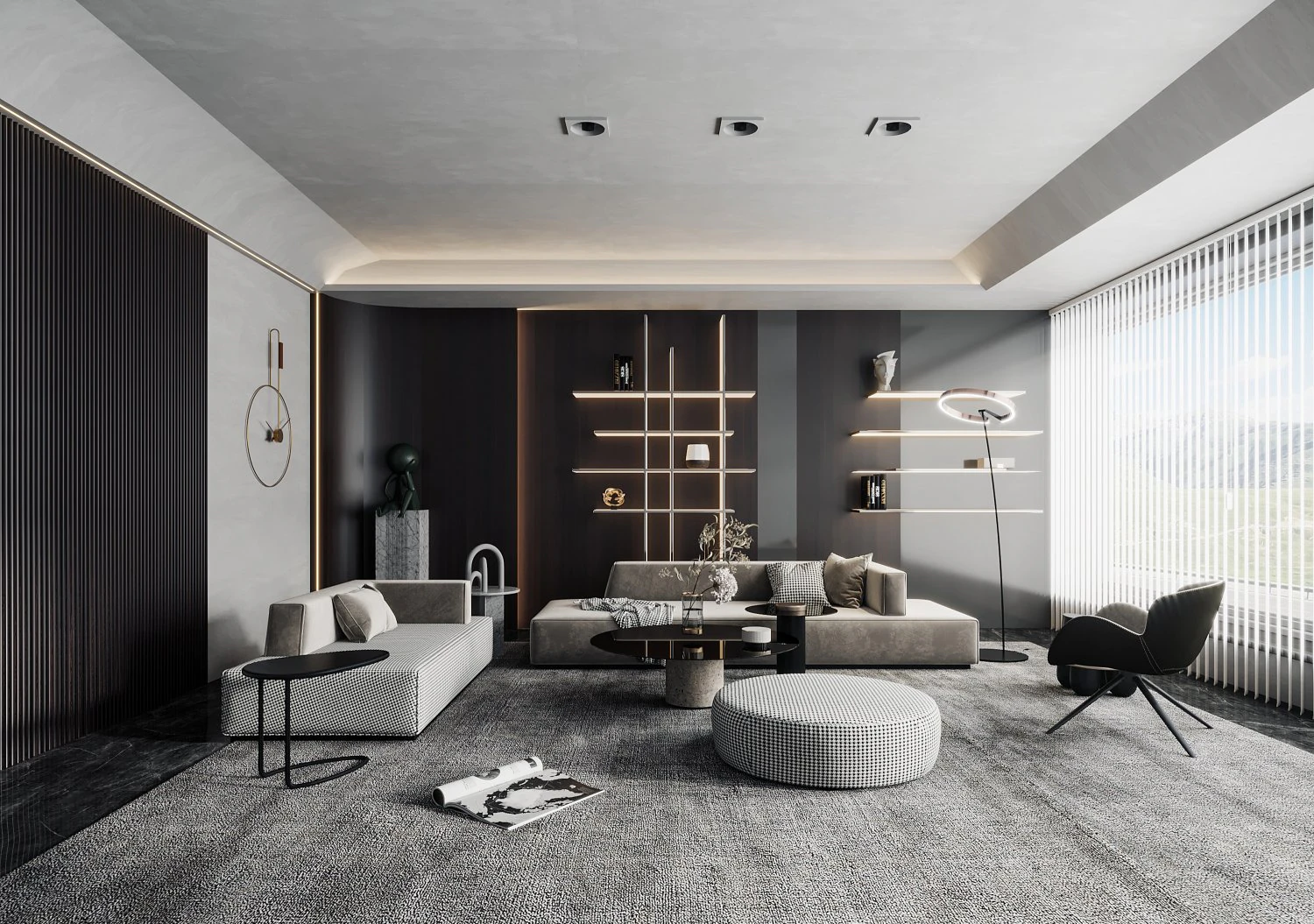 Modern living room 3D Model .c4d .max .obj .3ds .fbx .stl .blend 