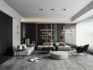 Современная гостиная 3D Модель