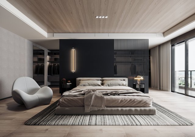 Modern bedroom Modello 3D .c4d .max .obj .3ds .fbx .stl .blend 