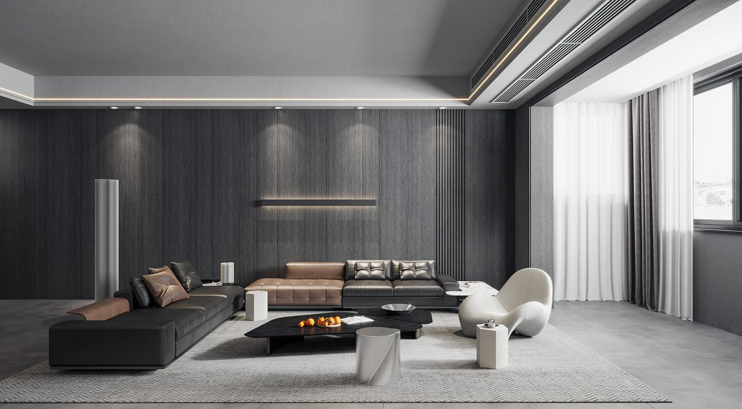 Modern living room 3D Model .c4d .max .obj .3ds .fbx .stl .blend