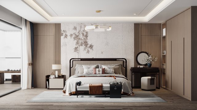 Modern bedroom Modelo 3D .c4d .max .obj .3ds .fbx .stl .blend 