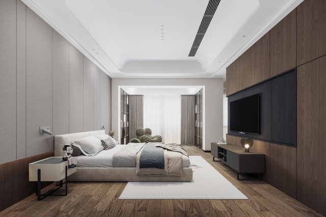 Modern bedroom Modelo 3D .c4d .max .obj .3ds .fbx .stl .blend 