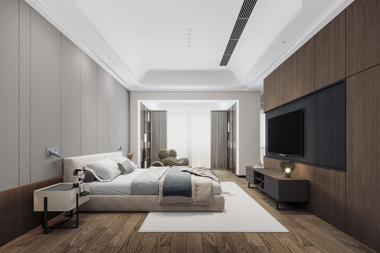 Modern bedroom 3D Model .c4d .max .obj .3ds .fbx .stl .blend 