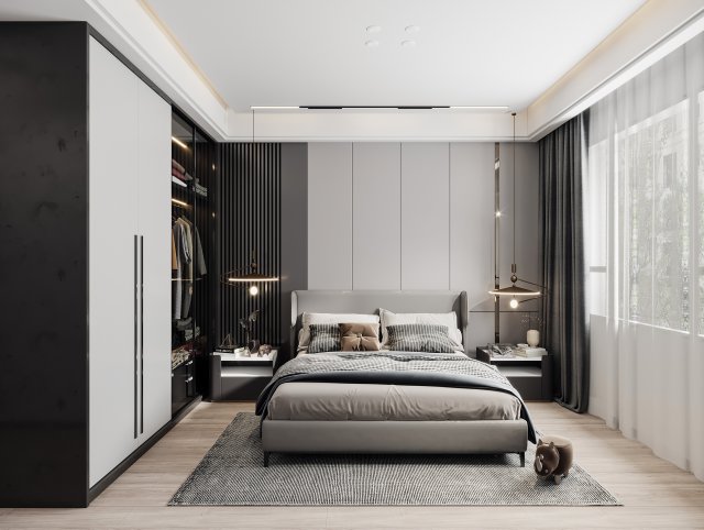 Modern bedroom 3Dモデル .c4d .max .obj .3ds .fbx .stl .blend 