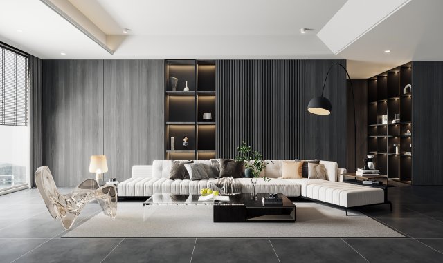 Modern living room Modelo 3D .c4d .max .obj .3ds .fbx .stl .blend 