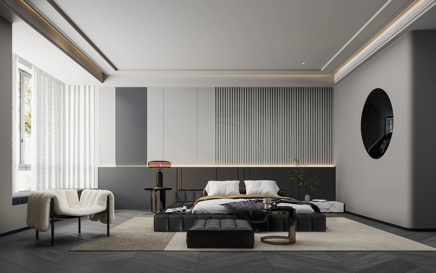 Modern bedroom 3D Model .c4d .max .obj .3ds .fbx .stl .blend 