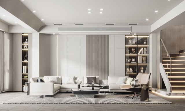 Modern living room Modelo 3D .c4d .max .obj .3ds .fbx .stl .blend 