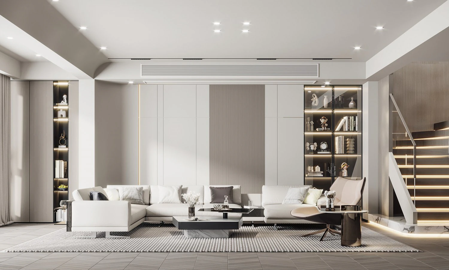Modern living room 3D Model .c4d .max .obj .3ds .fbx .stl .blend