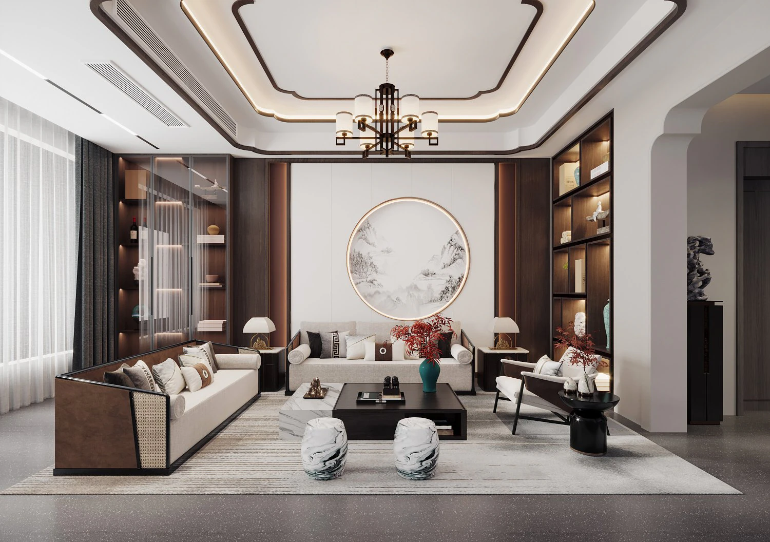 Modern living room 3D Model .c4d .max .obj .3ds .fbx .stl .blend 