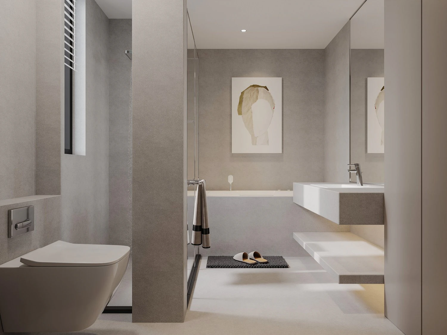 Modern bathroom 3D Model .c4d .max .obj .3ds .fbx .stl .blend 