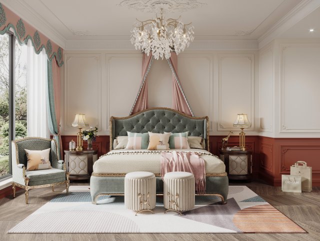 French bedroom Modelo 3D .c4d .max .obj .3ds .fbx .stl .blend 