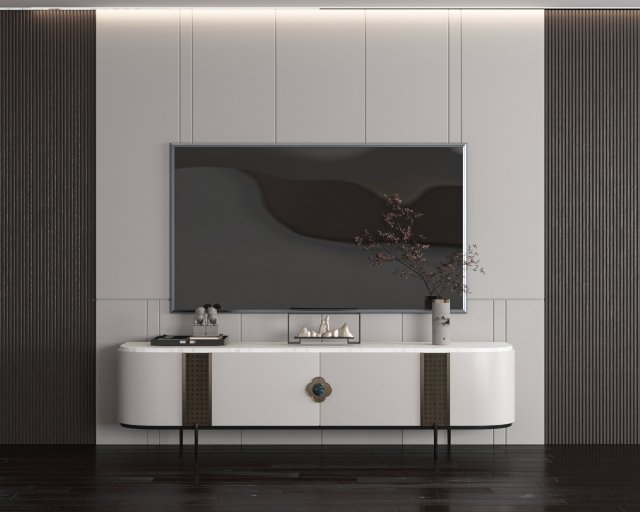 Modern TV cabinet Modelo 3D .c4d .max .obj .3ds .fbx .stl .blend 