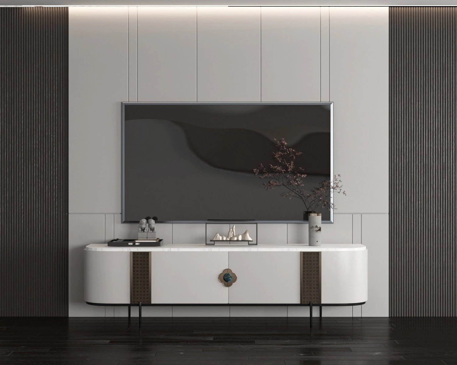 Modern TV cabinet 3D Model .c4d .max .obj .3ds .fbx .stl .blend 