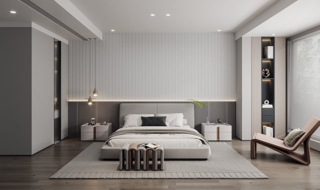 Modern bedroom Modello 3D .c4d .max .obj .3ds .fbx .stl .blend 