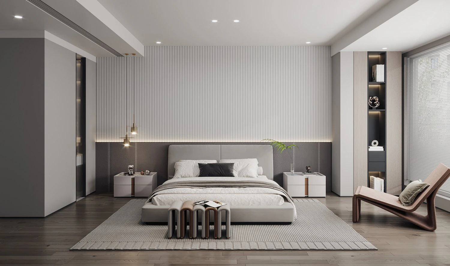 Modern bedroom 3D Model .c4d .max .obj .3ds .fbx .stl .blend 