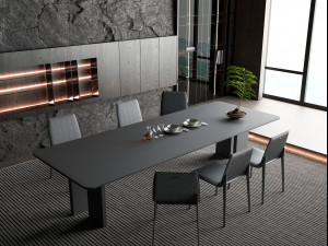Modern dining table chairs Modèle 3D