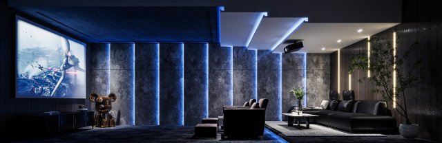 Modern video room 3Dモデル .c4d .max .obj .3ds .fbx .stl .blend