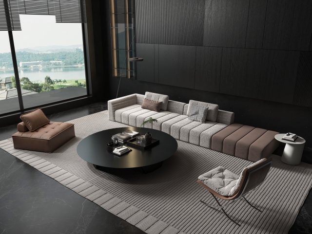 Modern sofa 3D Model .c4d .max .obj .3ds .fbx .stl .blend 