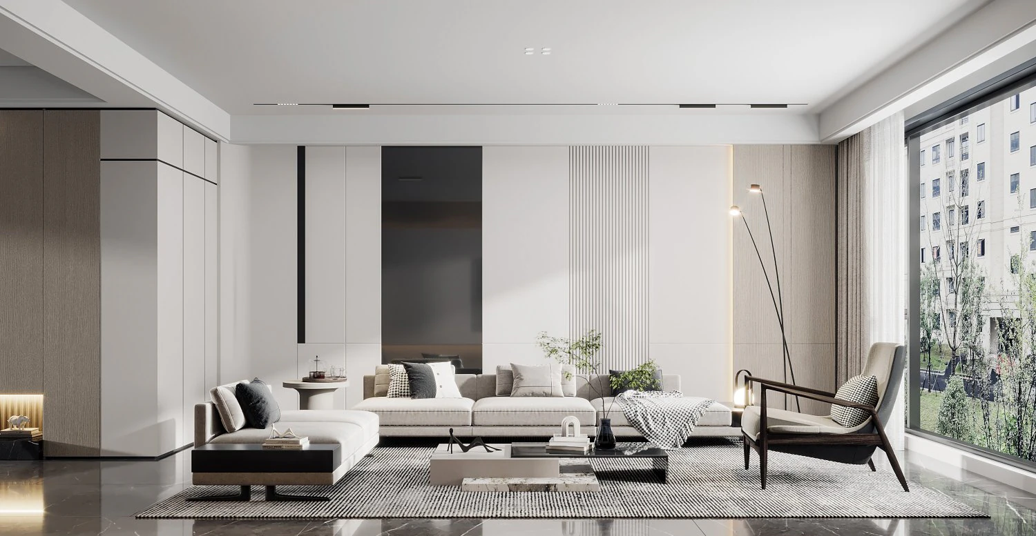 Modern living room 3D Model .c4d .max .obj .3ds .fbx .stl .blend 