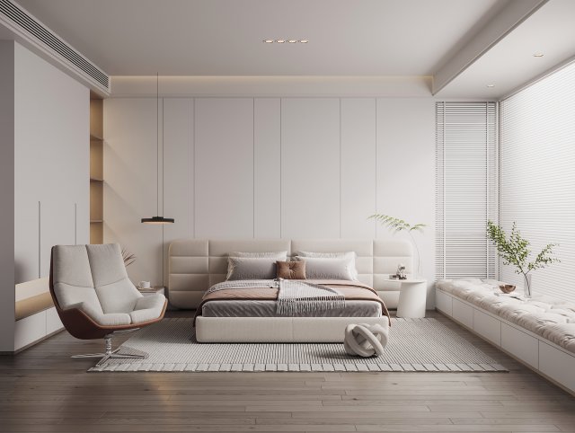 Modern bedroom Modello 3D .c4d .max .obj .3ds .fbx .stl .blend 