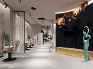 Modern barber shop 3D Model