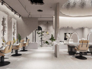 Modern barber shop 3D Model