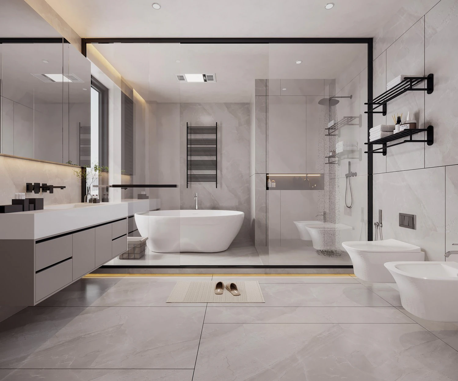 Modern bathroom 3D Model .c4d .max .obj .3ds .fbx .stl .blend 