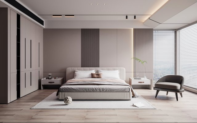 Modern bedroom Modelo 3D .c4d .max .obj .3ds .fbx .stl .blend 