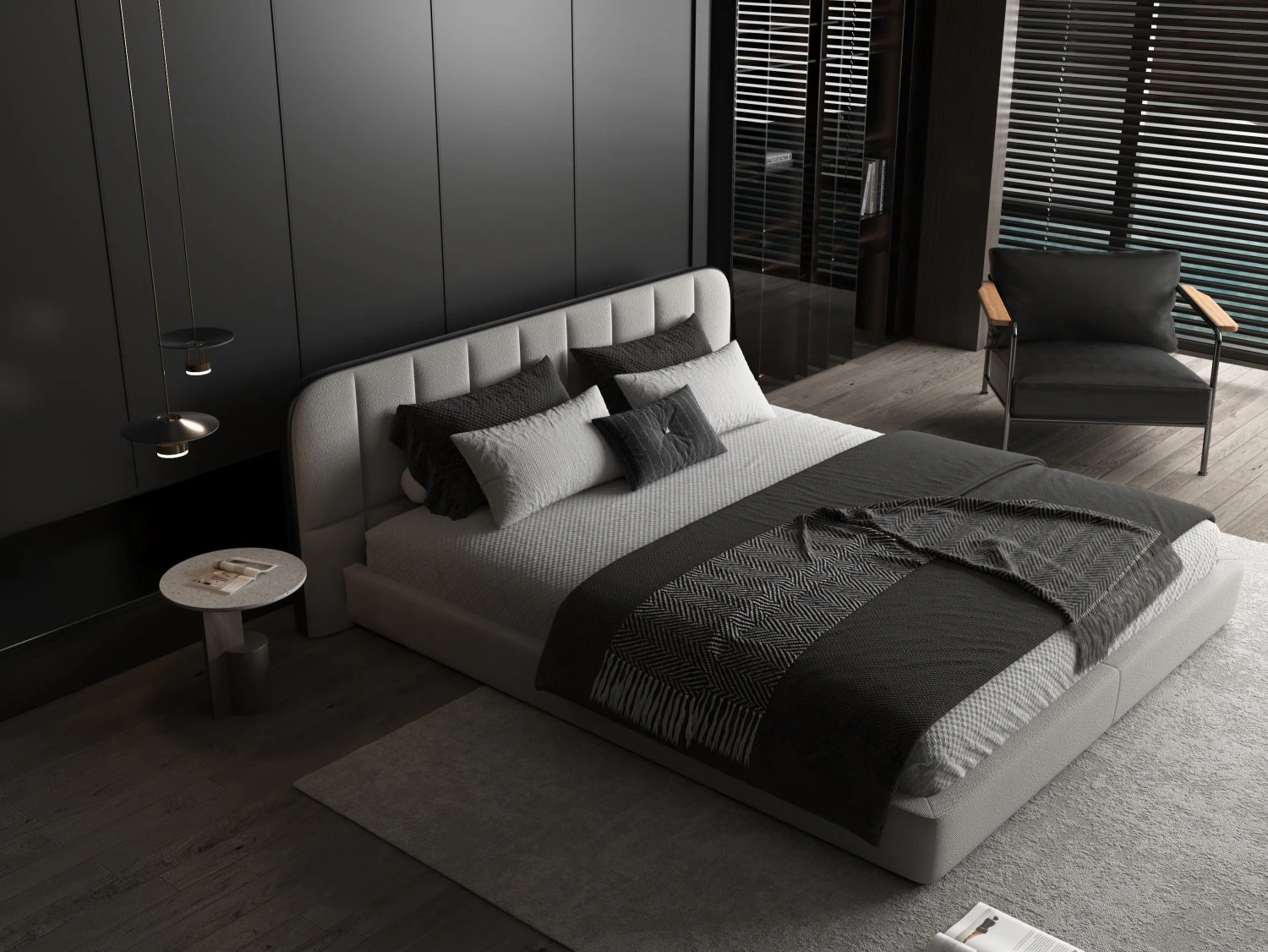 Modern bed 3D Model .c4d .max .obj .3ds .fbx .stl .blend