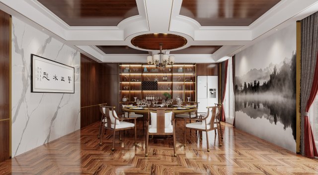 Modern Restaurant 3Dモデル .c4d .max .obj .3ds .fbx .stl .blend 