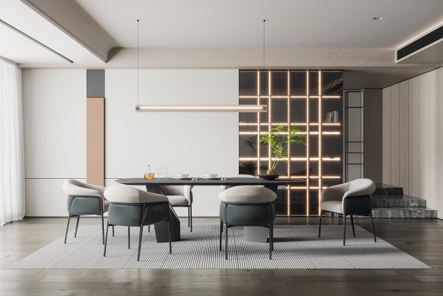 Modern Restaurant 3D Modell .c4d .max .obj .3ds .fbx .stl .blend