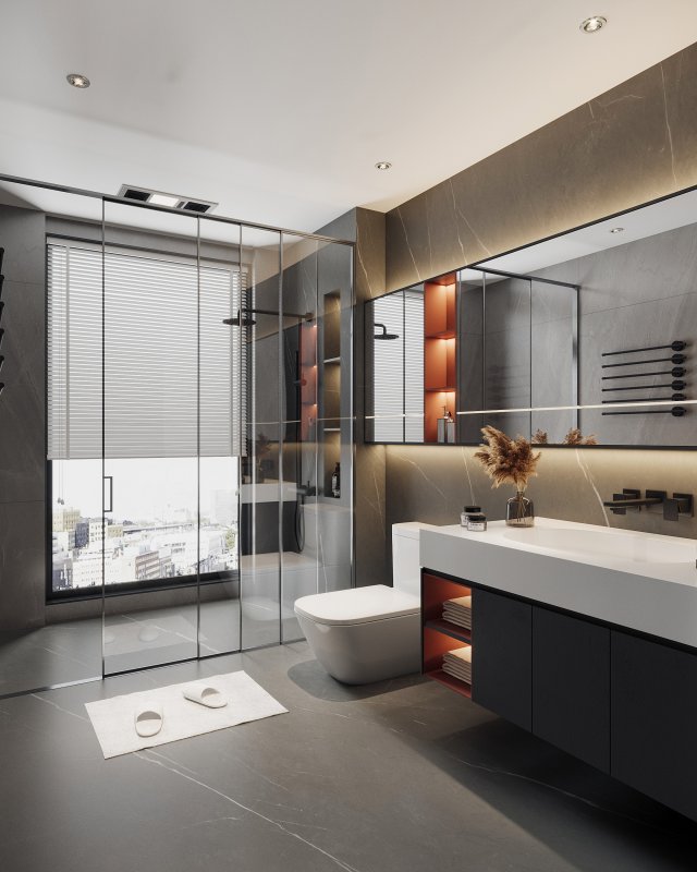 Modern bathroom Modèle 3D .c4d .max .obj .3ds .fbx .stl .blend 
