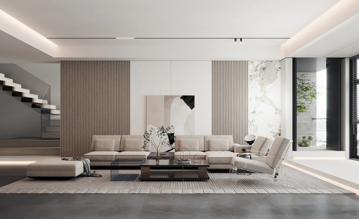 Modern living room 3D Model .c4d .max .obj .3ds .fbx .stl .blend 