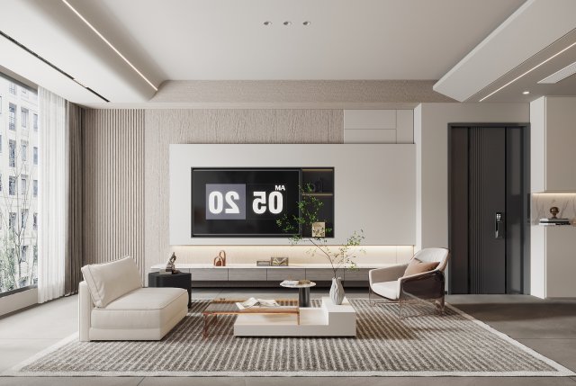 Modern living room Modèle 3D .c4d .max .obj .3ds .fbx .stl .blend 