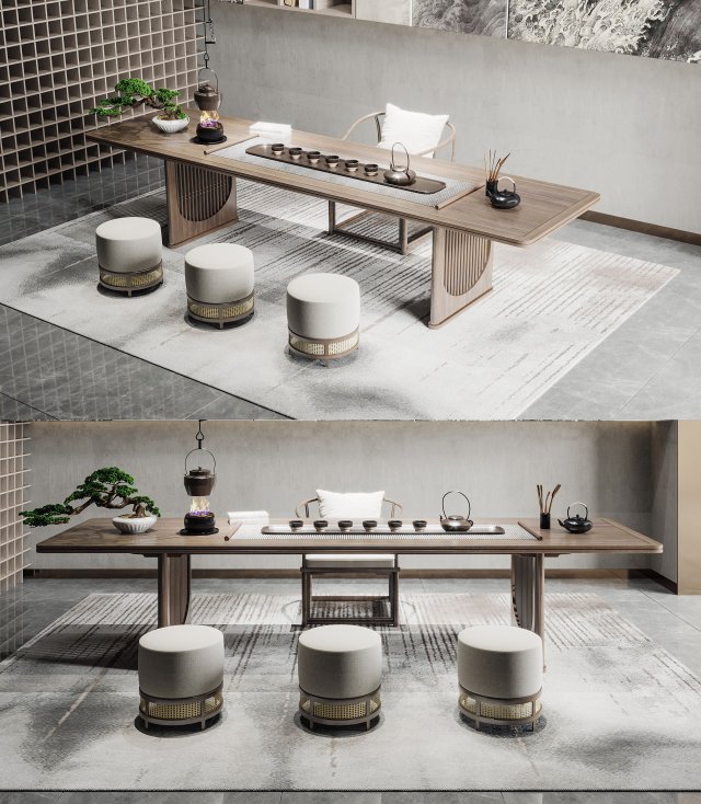 Modern chair table 3D Model .c4d .max .obj .3ds .fbx .stl .blend 