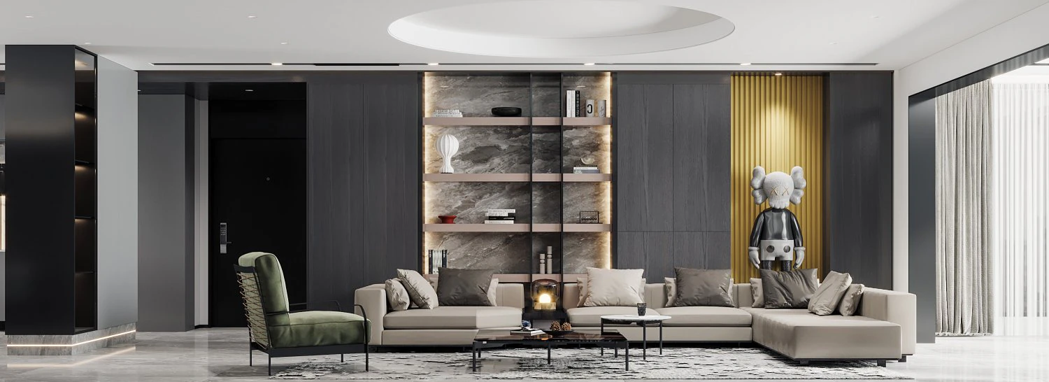 Modern living room 3D Model .c4d .max .obj .3ds .fbx .stl .blend