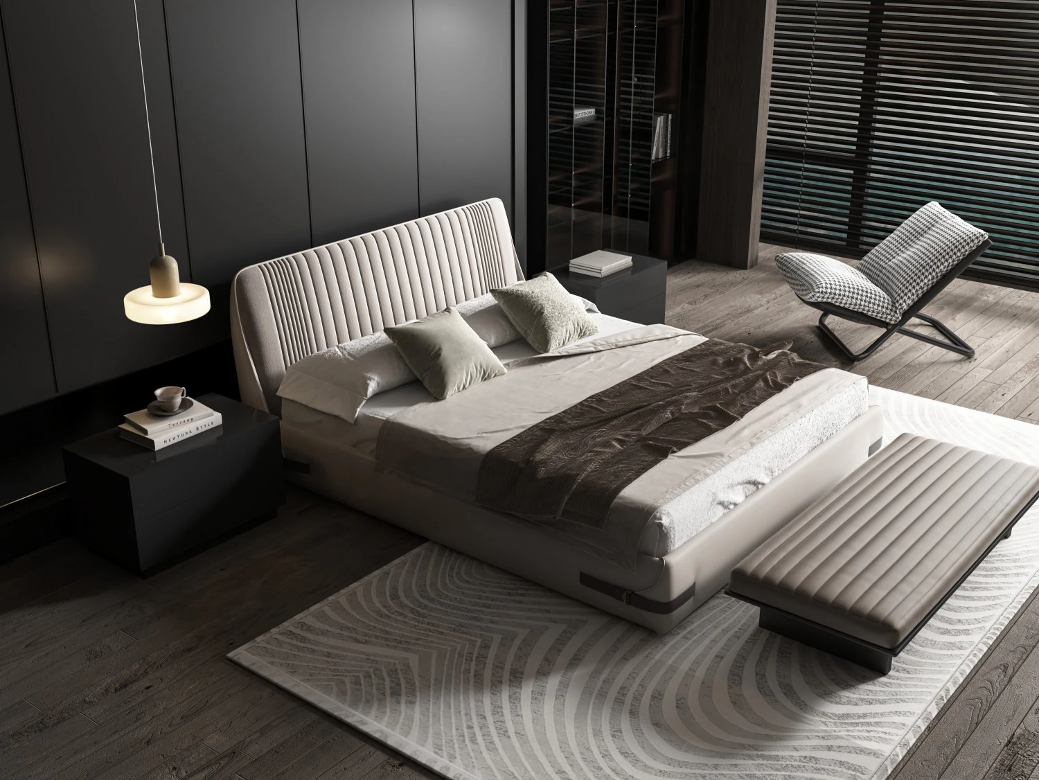 Modern bed 3D Model .c4d .max .obj .3ds .fbx .stl .blend 