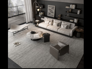 Modern sofa and tea table combination 3D मॉडल