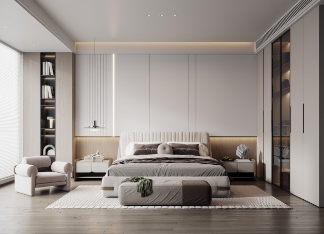 Modern bedroom Modello 3D .c4d .max .obj .3ds .fbx .stl .blend 