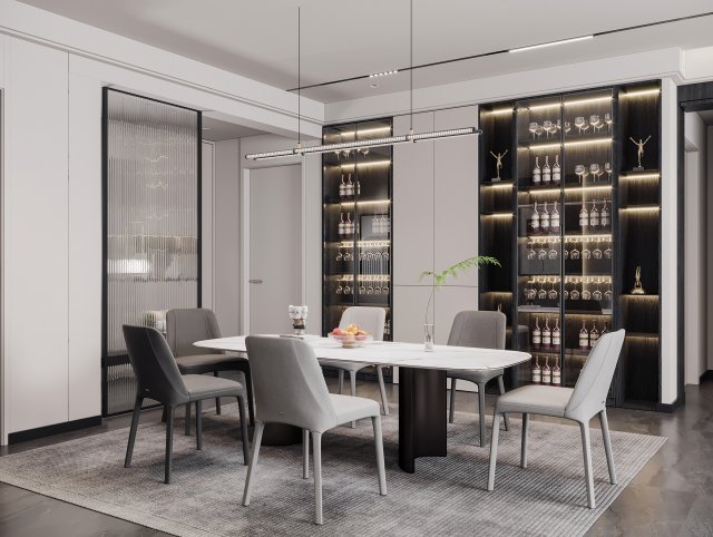 Modern Restaurant Modello 3D .c4d .max .obj .3ds .fbx .stl .blend 