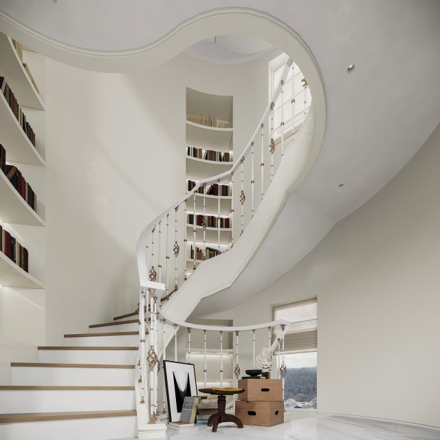 Modern stairs 3Dモデル .c4d .max .obj .3ds .fbx .stl .blend 