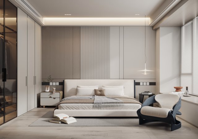 Modern bedroom Modèle 3D .c4d .max .obj .3ds .fbx .stl .blend 