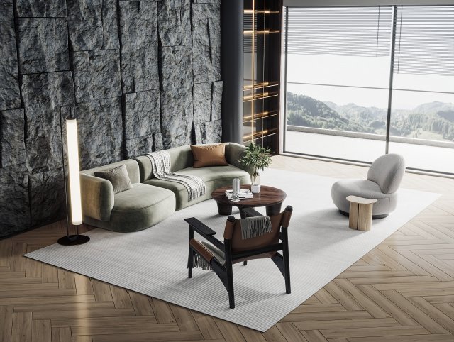Modern sofa 3D Модель .c4d .max .obj .3ds .fbx .stl .blend 