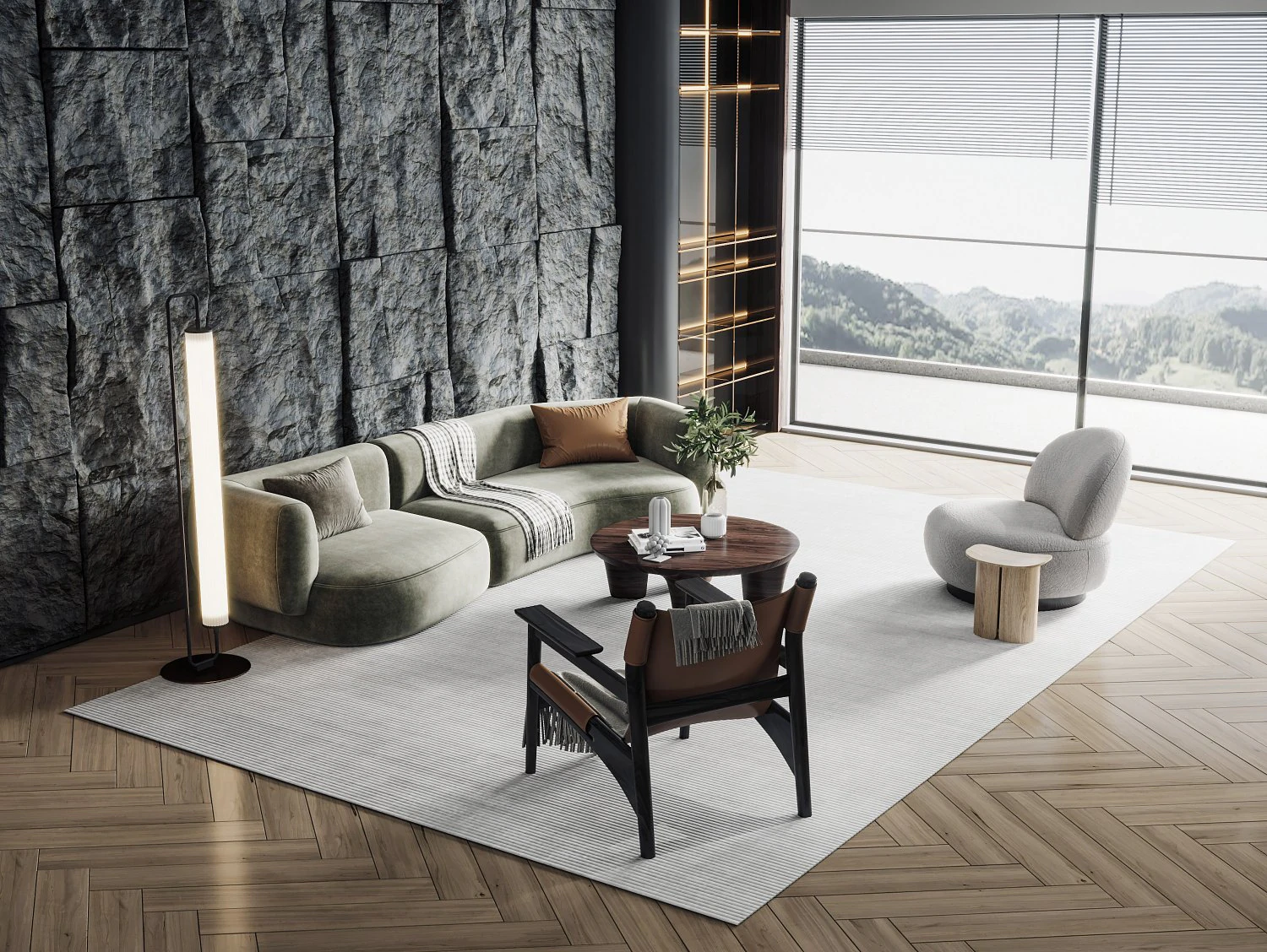 Modern sofa 3D Model .c4d .max .obj .3ds .fbx .stl .blend 