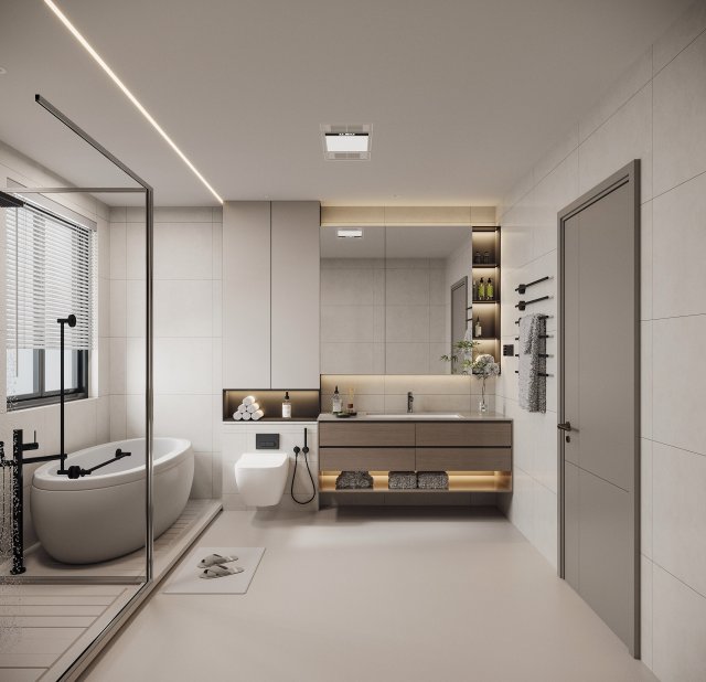 Modern bathroom Modelo 3D .c4d .max .obj .3ds .fbx .stl .blend 