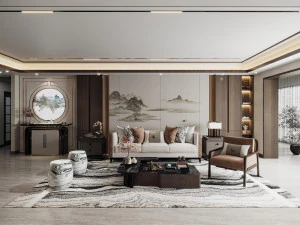 현대적인 거실 3D 모델