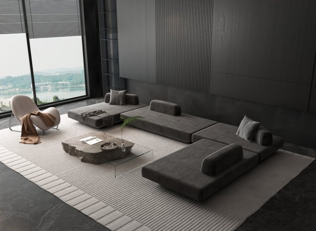 Modern sofa Modelo 3D .c4d .max .obj .3ds .fbx .stl .blend 