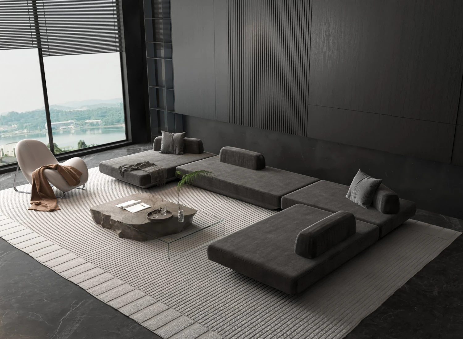 Modern sofa 3D Model .c4d .max .obj .3ds .fbx .stl .blend